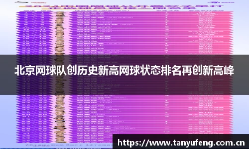 北京网球队创历史新高网球状态排名再创新高峰