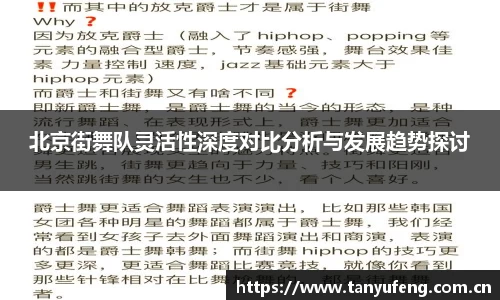 北京街舞队灵活性深度对比分析与发展趋势探讨
